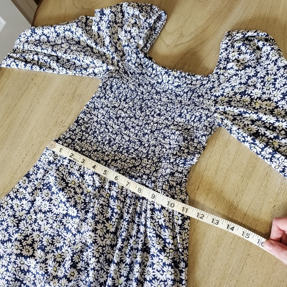 J. CREW XXS floral cottagecore blue and yellow dress Re-imagined - Picture 12 of 15